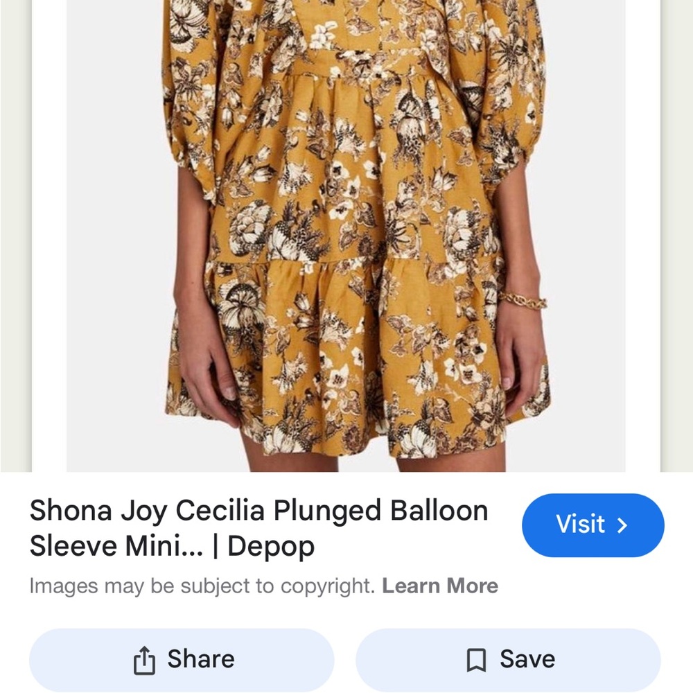 Shona Joy Cecilia Plunged Balloon Sleeve Mini Dress